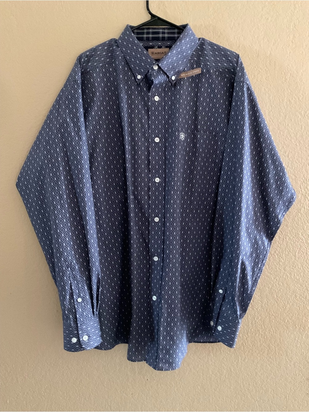 Ariat Men’s Dark Blue Geometric Button-Down Shirt